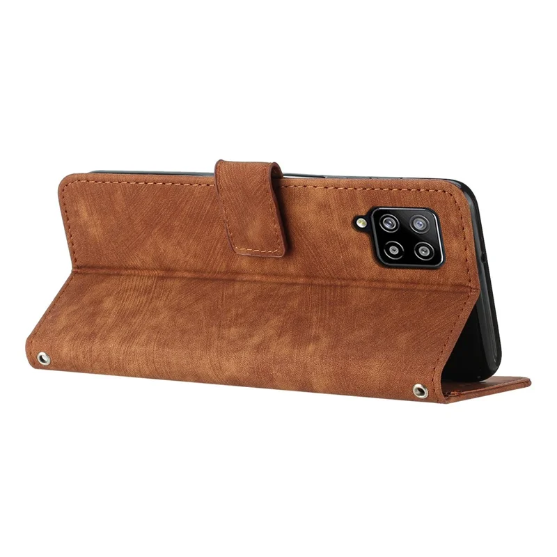 Per Samsung Galaxy A22 4G (versione EU) / M32 (versione India) / M32 (versione globale) 4G / F22 / M22 Custodia in pelle PU Custodia per telefono - Marrone