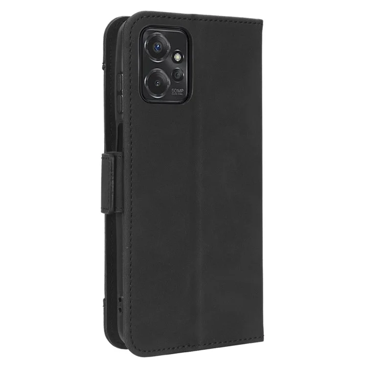 Étui pour téléphone à emplacements pour cartes multiples pour Motorola Moto G Power 5G, Housse portefeuille en cuir PU avec support - Noir