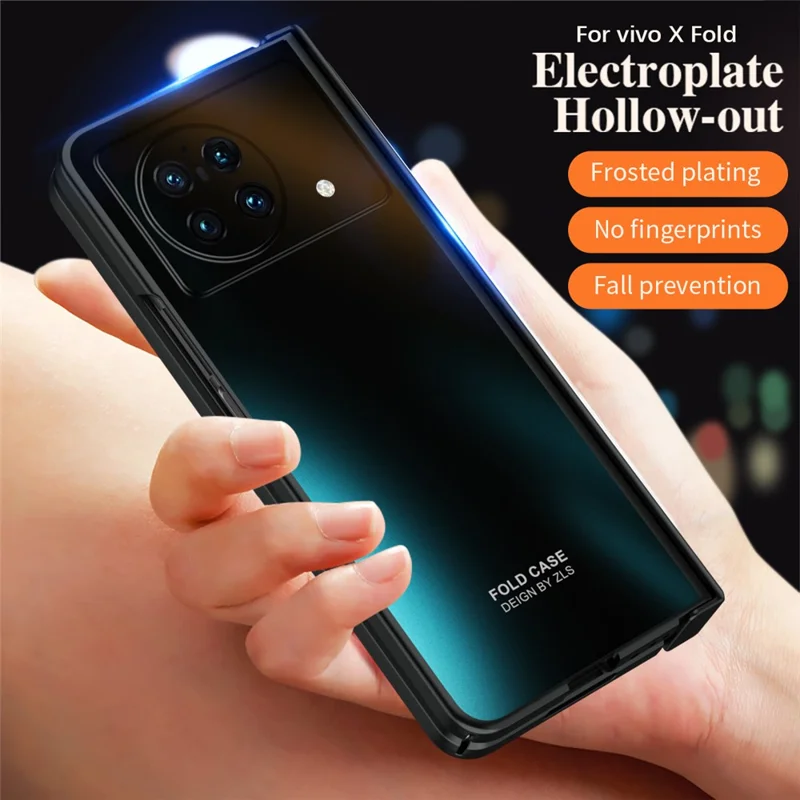 Per vivo X Fold Custodia per telefono rigida in PC Anti-caduta con protezione dello schermo - Argento