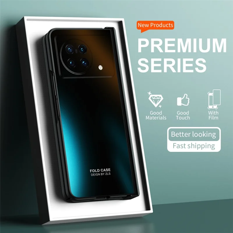 Per vivo X Fold Custodia per telefono rigida in PC Anti-caduta con protezione dello schermo - Argento