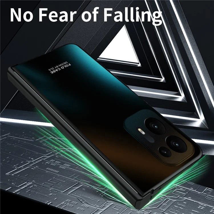 Hard PC Phone Case for Oppo Find N2 5G Shockproof Phone Shell with Screen Protector - Black
