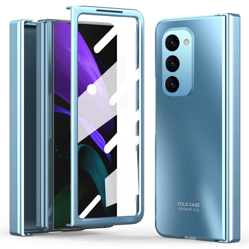Hard PC Phone Case for Samsung Galaxy Z Fold2 5G Anti-Drop Protective Phone Shell Cover with Screen Film - Blue