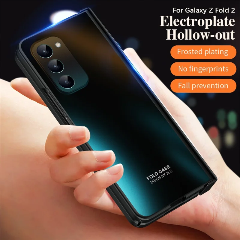 Hard PC Phone Case for Samsung Galaxy Z Fold2 5G Anti-Drop Protective Phone Shell Cover with Screen Film - Blue