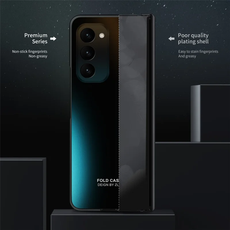 Hard PC Phone Case for Samsung Galaxy Z Fold2 5G Anti-Drop Protective Phone Shell Cover with Screen Film - Blue