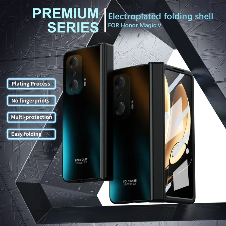 Étui de téléphone antichute pour Honor Magic V Coque de protection rigide en PC avec film écran - Noir