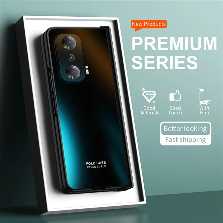 Étui de téléphone antichute pour Honor Magic V Coque de protection rigide en PC avec film écran - Noir