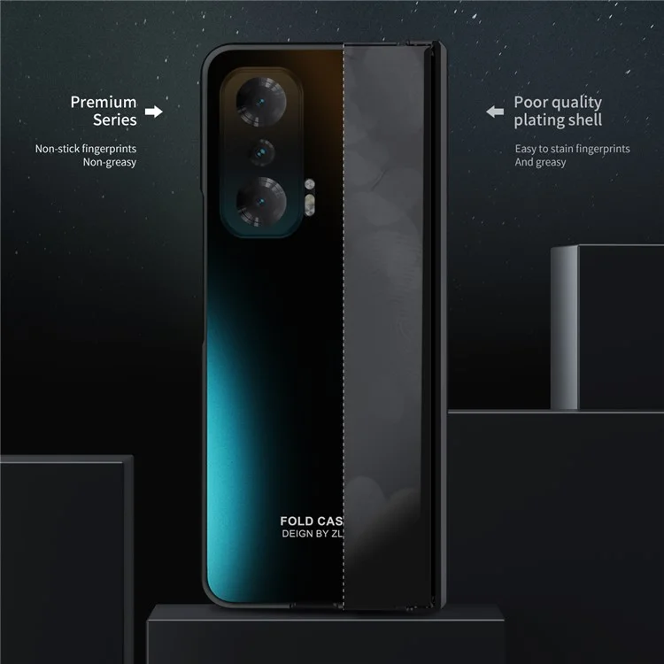 Étui de téléphone antichute pour Honor Magic V Coque de protection rigide en PC avec film écran - Noir