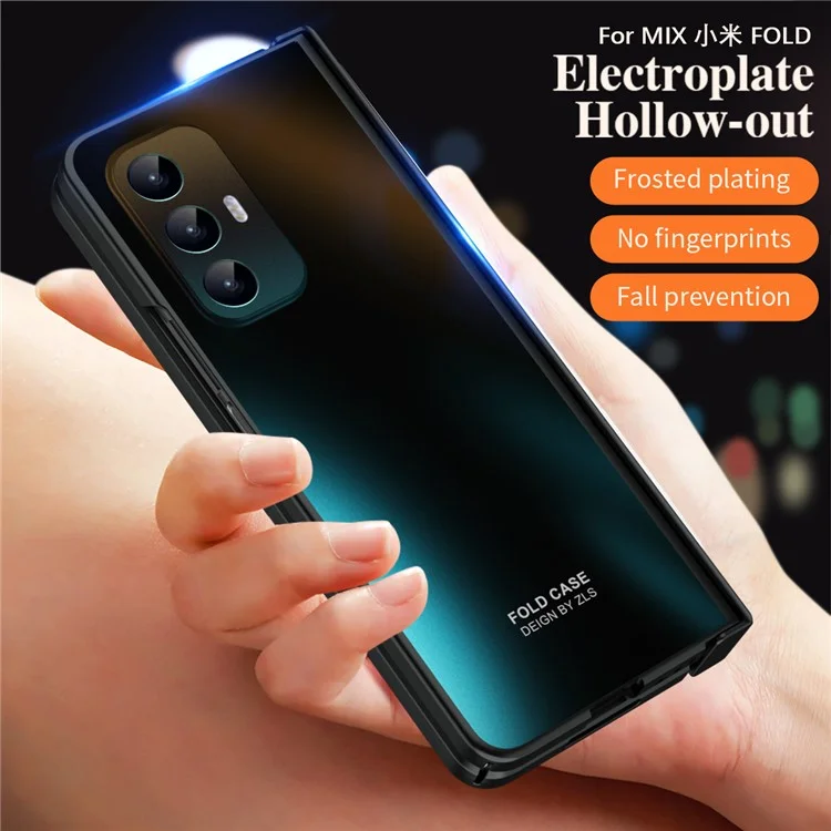 Capa de Telefone para Xiaomi Mi Mix Fold Hard PC Protective Phone Shell Anti-Drop Cover with Screen Film - Preto