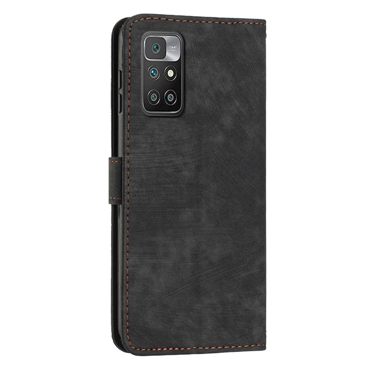 Para Xiaomi Redmi Note 11 4G (MediaTek) / Redmi 10 2022 4G / Redmi 10 4G (2021) / Redmi 10 Prime Estojo de Couro Carteira com Suporte - Preto