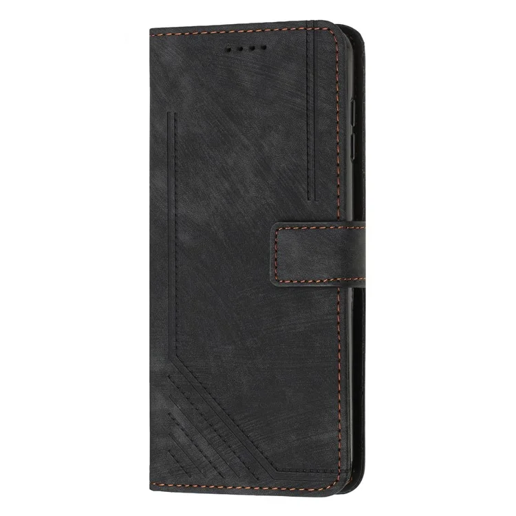 Funda de teléfono de piel para Oppo A74 5G / A93 5G / A54 5G, con soporte y cartera - Negro