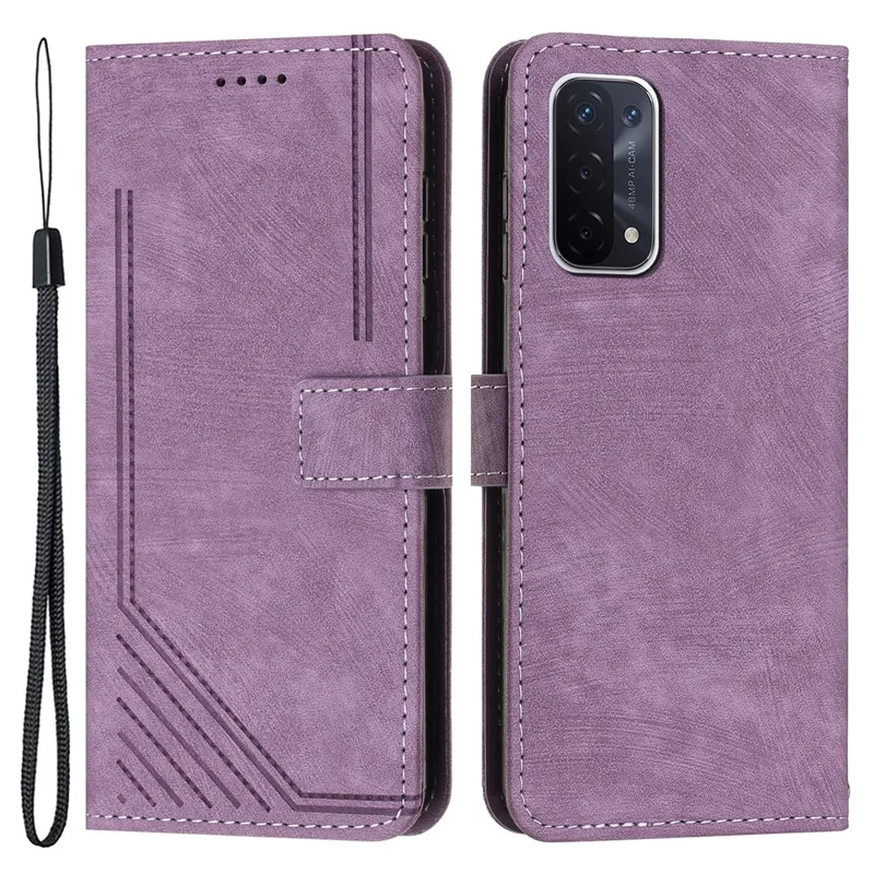 Custodia Per il Telefono Per Oppo A74 5G / A93 5G / A54 Coperchio di Impronta Del Portafoglio in Pelle 5g - Viola
