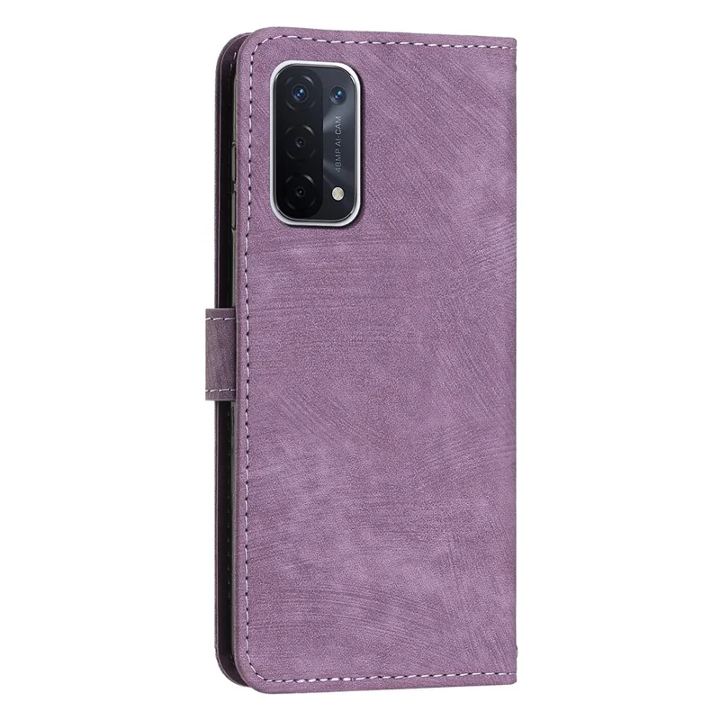 Custodia Per il Telefono Per Oppo A74 5G / A93 5G / A54 Coperchio di Impronta Del Portafoglio in Pelle 5g - Viola