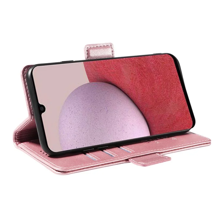 YIKATU YK-003 For Samsung Galaxy A14 5G / 4G Wallet Case PU Leather Inner TPU Stand Phone Cover - Rose Gold