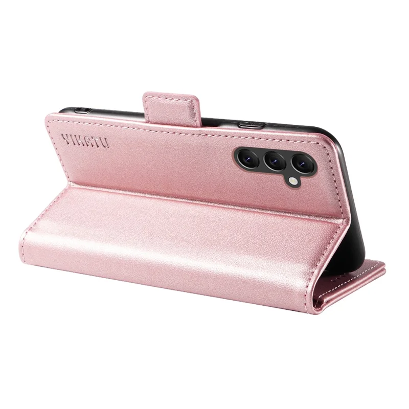 YIKATU YK-003 For Samsung Galaxy A14 5G / 4G Wallet Case PU Leather Inner TPU Stand Phone Cover - Rose Gold