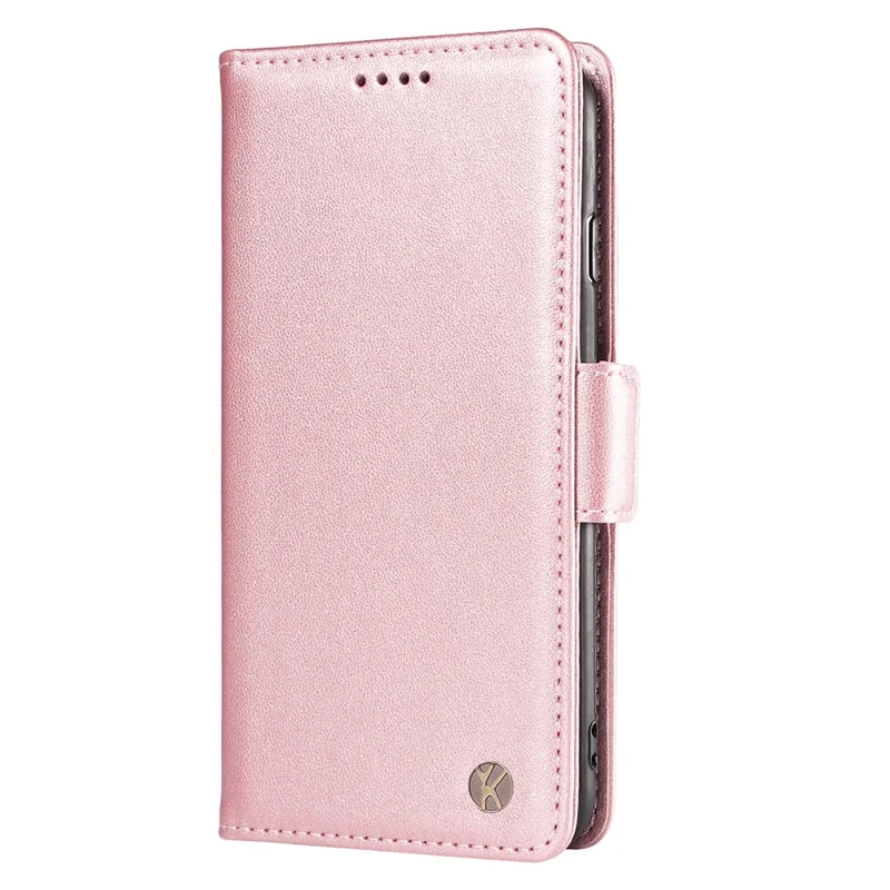 YIKATU YK-003 For Samsung Galaxy A14 5G / 4G Wallet Case PU Leather Inner TPU Stand Phone Cover - Rose Gold