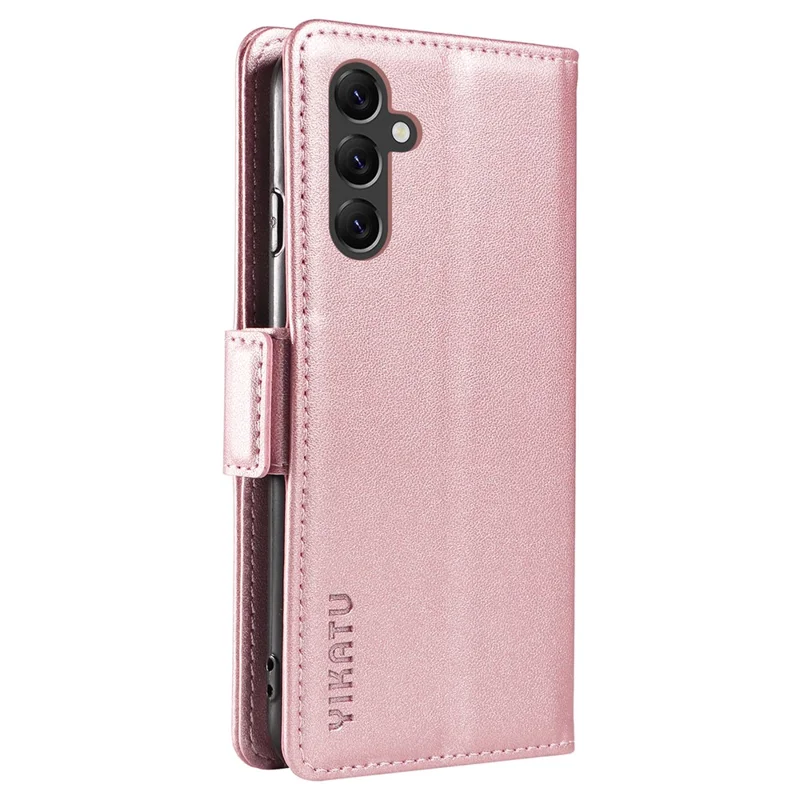 YIKATU YK-003 For Samsung Galaxy A14 5G / 4G Wallet Case PU Leather Inner TPU Stand Phone Cover - Rose Gold