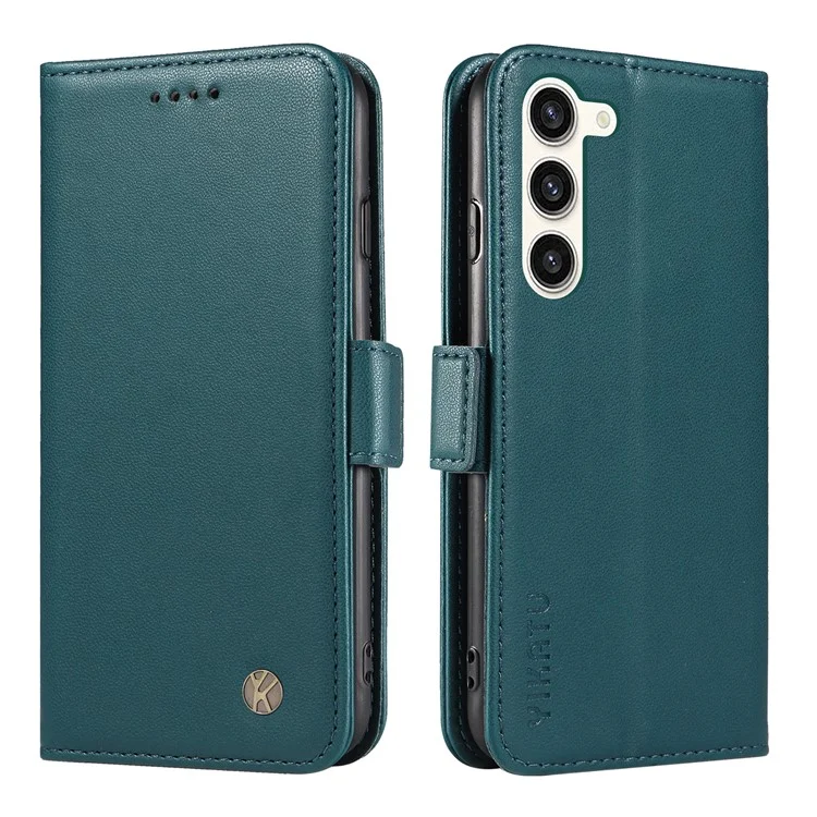 YIKATU YK-003 Para Samsung Galaxy S23 Funda de Cartera Flip Folio de Piel Sintética Soporte Magnético para Teléfono - Verde