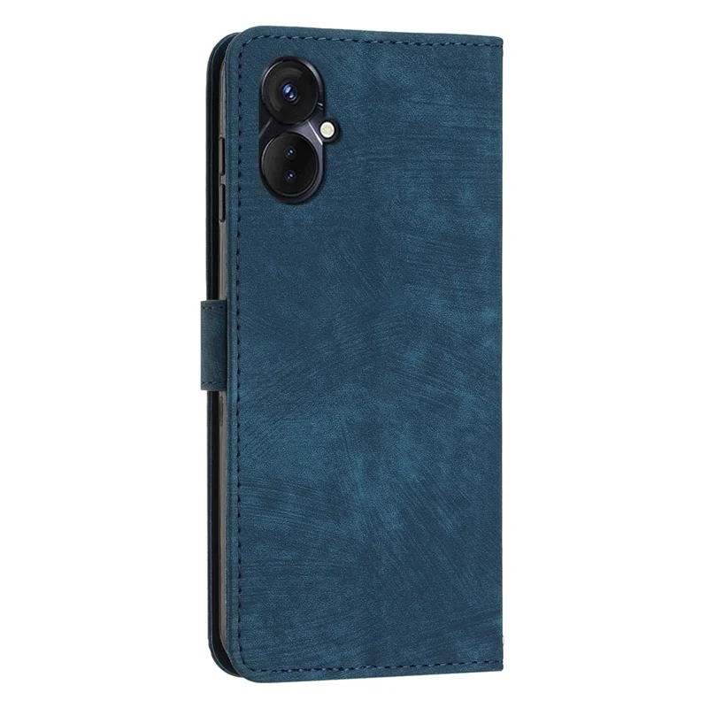 For TECNO Camon 19 Neo 4G PU Leather Phone Case Wallet Stand Lines Imprinted Flip Protective Cover - Sapphire