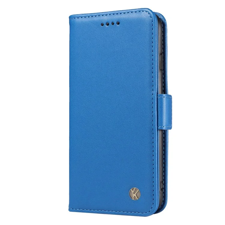 YIKATU YK-003 Étui à rabat en cuir PU pour iPhone 14 Pro, étui portefeuille, coque de téléphone anti-chute - bleu ciel 