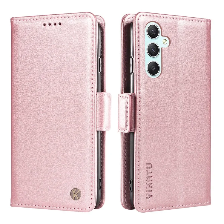 YIKATU YK-003 Para Samsung Galaxy A54 5G Side Clasp Flip Stand Cover Anti-drop PU Leather Wallet Phone Case - Rose Gold