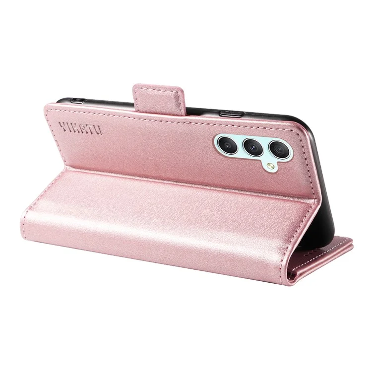 YIKATU YK-003 Para Samsung Galaxy A54 5G Side Clasp Flip Stand Cover Anti-drop PU Leather Wallet Phone Case - Rose Gold