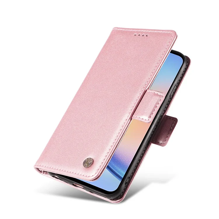 YIKATU YK-003 Para Samsung Galaxy A54 5G Side Clasp Flip Stand Cover Anti-drop PU Leather Wallet Phone Case - Rose Gold