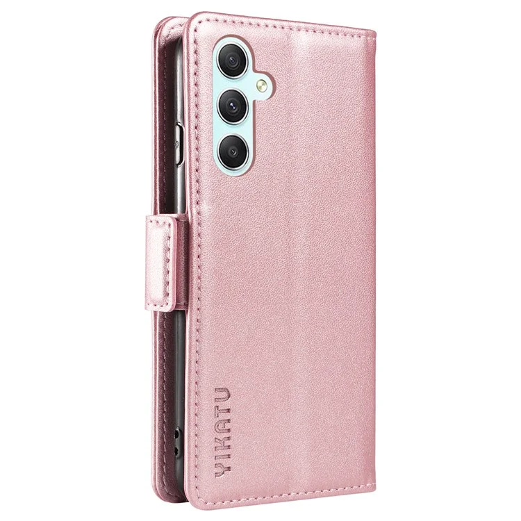 YIKATU YK-003 Para Samsung Galaxy A54 5G Side Clasp Flip Stand Cover Anti-drop PU Leather Wallet Phone Case - Rose Gold