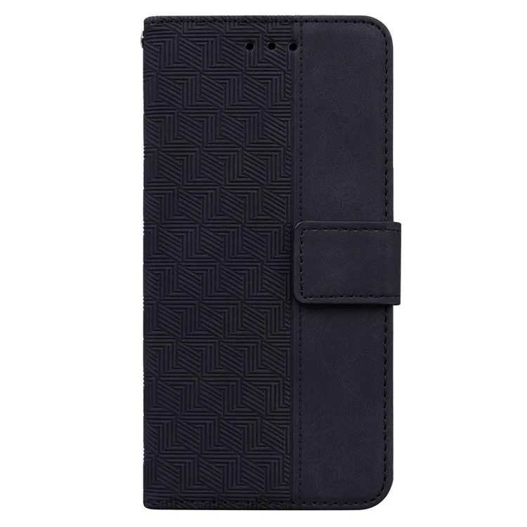 Для Xiaomi 13 Lite / Civi 2 5G Бумажник Кожаный Чехол Геометрический Узор Тиснение Подставка Для Телефона Чехол - Черный