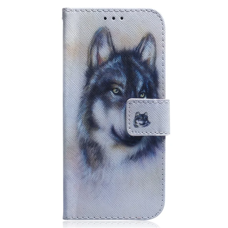 Para Xiaomi 13 Lite / Civi 2 5G Capa de Carteira de Couro PU Padrão de Impressão Capa de Telefone Shell - Lobo