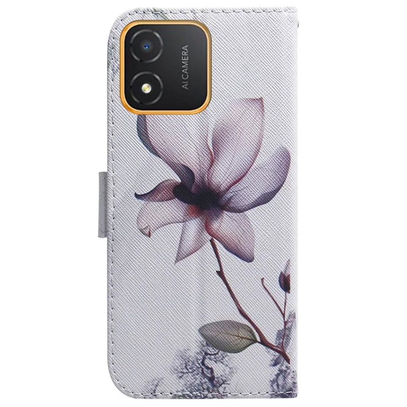 Phone Case for Honor X5 4G Wallet Stand Pattern Printing Folio Flip PU Leather Cover Shell - Pink Flower