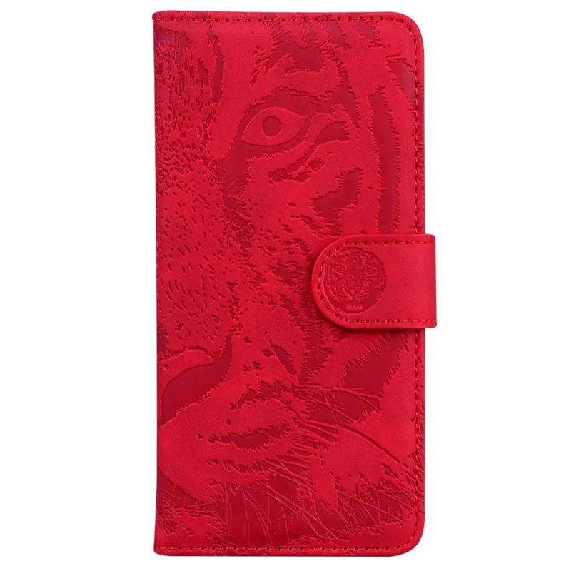 Custodia a portafoglio in pelle PU con stampa di tigre per Samsung Galaxy M14 5G, antiurto, con supporto - Rosso