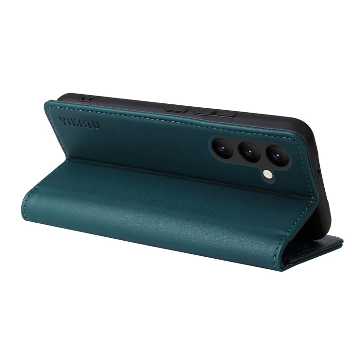 YIKATU YK-001 For Samsung Galaxy A24 4G (162.1 x 77.6 x 8.3mm) PU Leather Flip Cover Wallet Phone Case with Stand - Blue