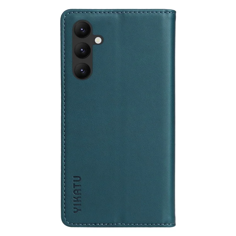 YIKATU YK-001 For Samsung Galaxy A24 4G (162.1 x 77.6 x 8.3mm) PU Leather Flip Cover Wallet Phone Case with Stand - Blue