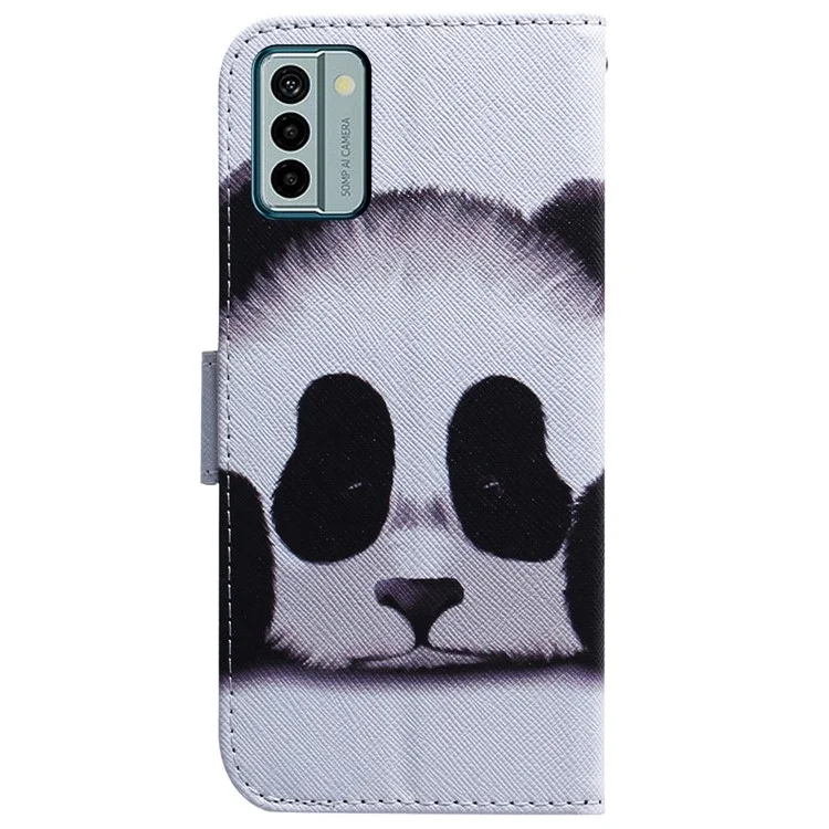 Для Nokia G22 Pattern Printing Phone Case PU Leather Wallet Stand Shockproof Cover Shell - Panda