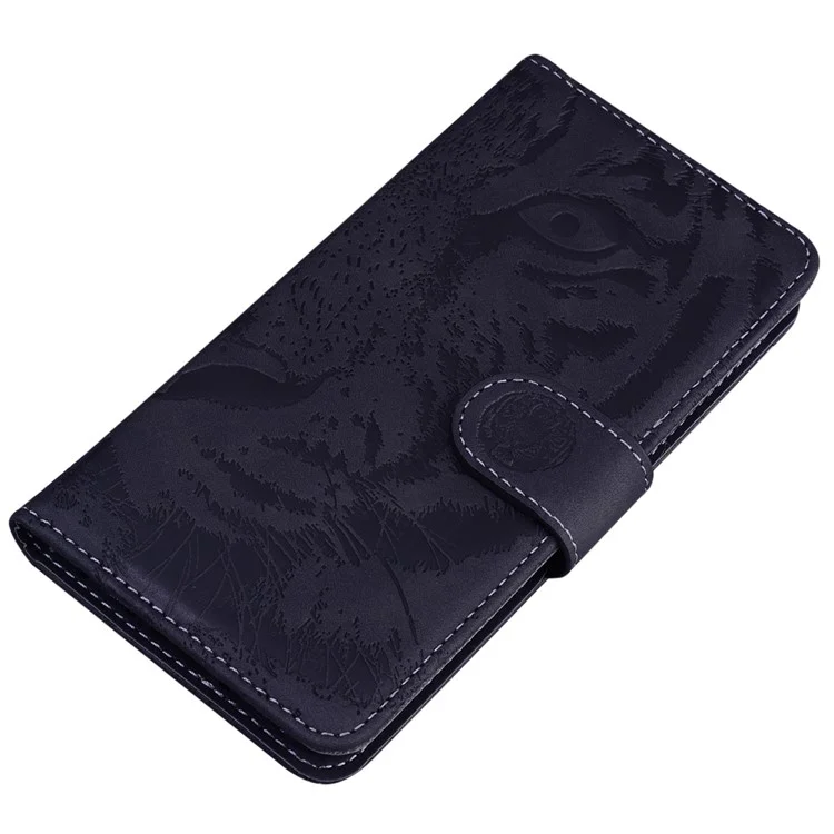 Tiger Imprinted PU Leather Shell for Nokia G22 Wallet Stand Case Shockproof Phone Cover - Black