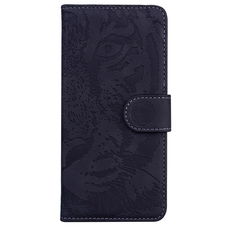 Tiger Imprinted PU Leather Shell for Nokia G22 Wallet Stand Case Shockproof Phone Cover - Black