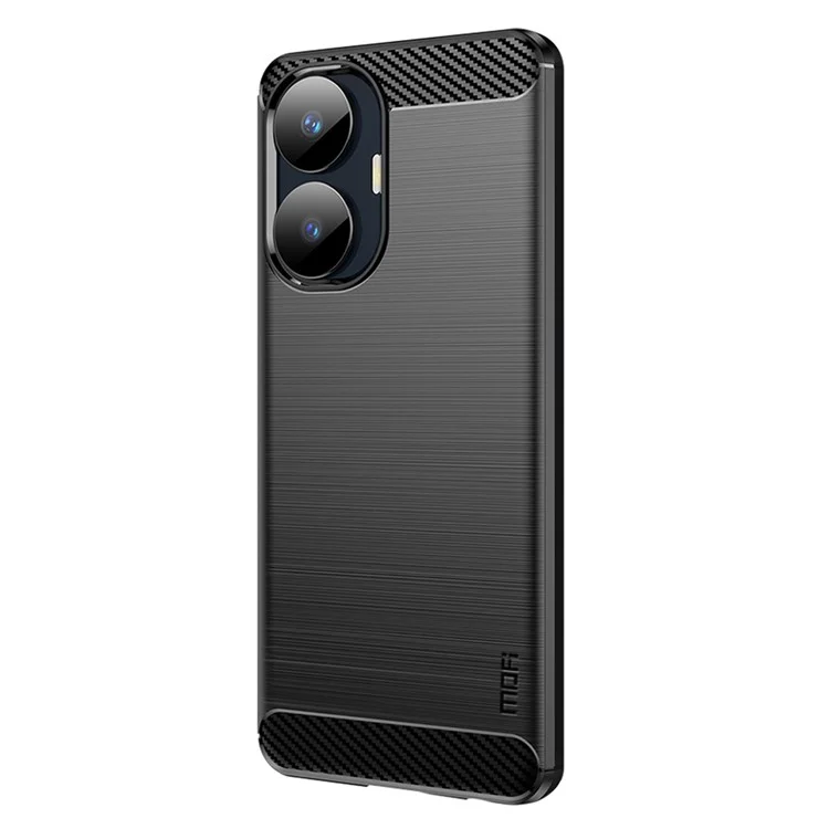 MOFI JK TPU Series-1 For Realme C55 4G Soft TPU Phone Case Carbon Fiber Brushed Anti-Scratch Cover - Black