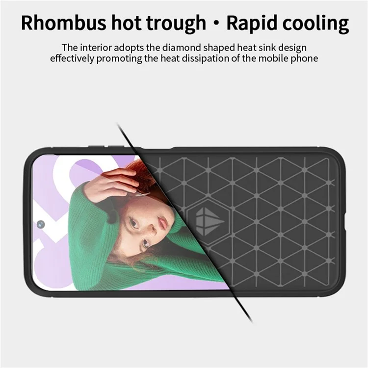 MOFI JK TPU Series-1 For Realme C55 4G Soft TPU Phone Case Carbon Fiber Brushed Anti-Scratch Cover - Black