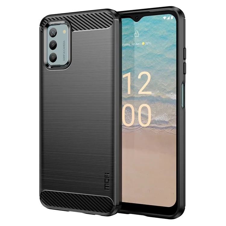 MOFI JK TPU Series-1 For Nokia G22 Carbon Fiber Soft TPU Phone Case Brushed Anti-Scratch Cover - Black