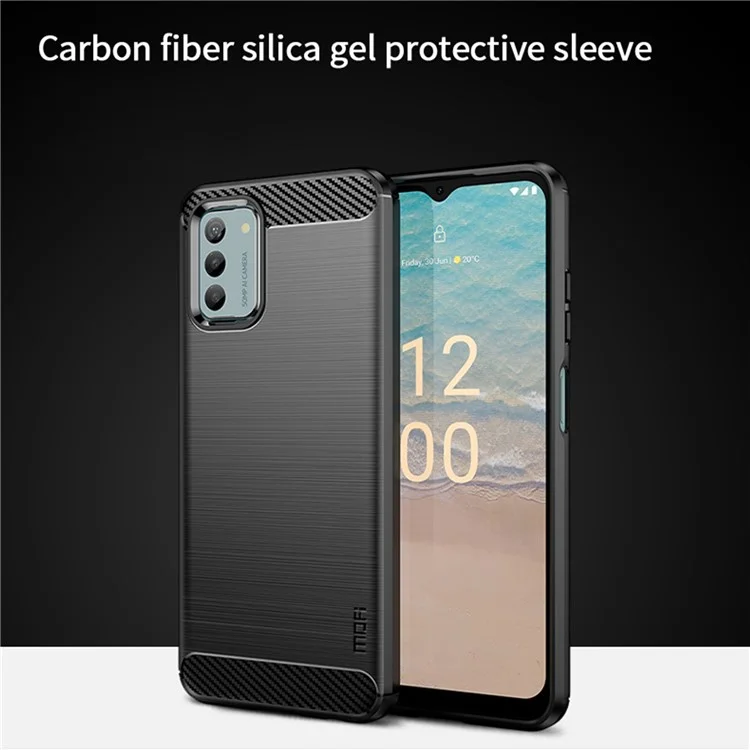 MOFI JK TPU Series-1 For Nokia G22 Carbon Fiber Soft TPU Phone Case Brushed Anti-Scratch Cover - Black