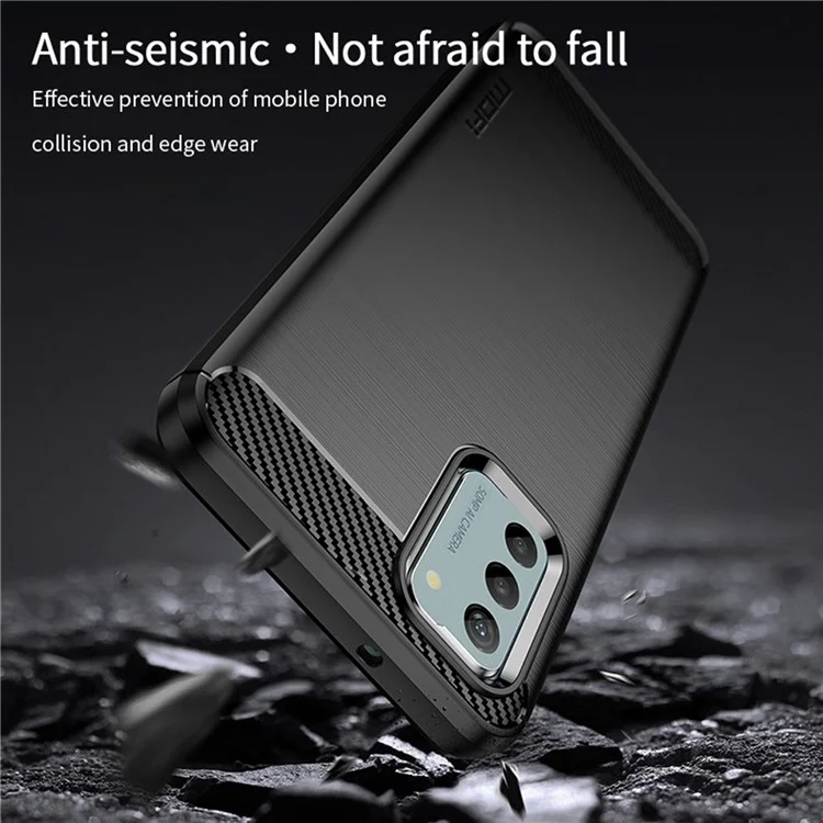 MOFI JK TPU Series-1 For Nokia G22 Carbon Fiber Soft TPU Phone Case Brushed Anti-Scratch Cover - Black