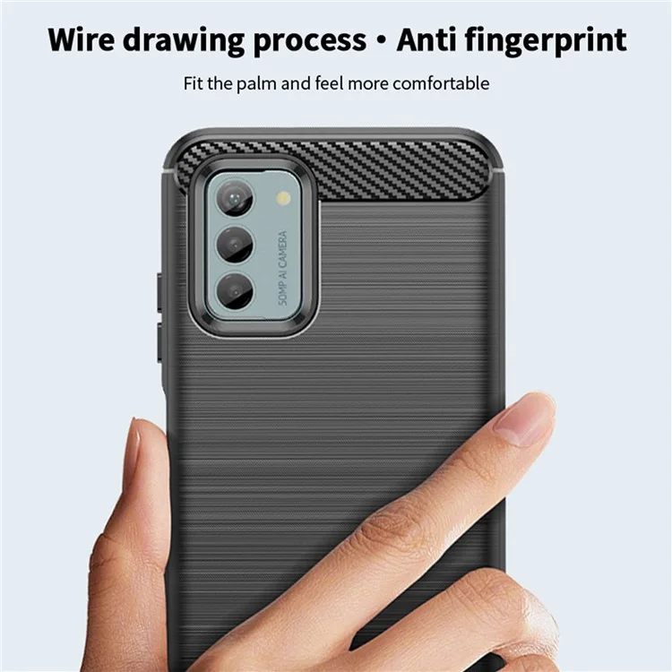 MOFI JK TPU Series-1 For Nokia G22 Carbon Fiber Soft TPU Phone Case Brushed Anti-Scratch Cover - Black
