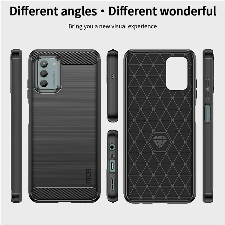 MOFI JK TPU Series-1 For Nokia G22 Carbon Fiber Soft TPU Phone Case Brushed Anti-Scratch Cover - Black
