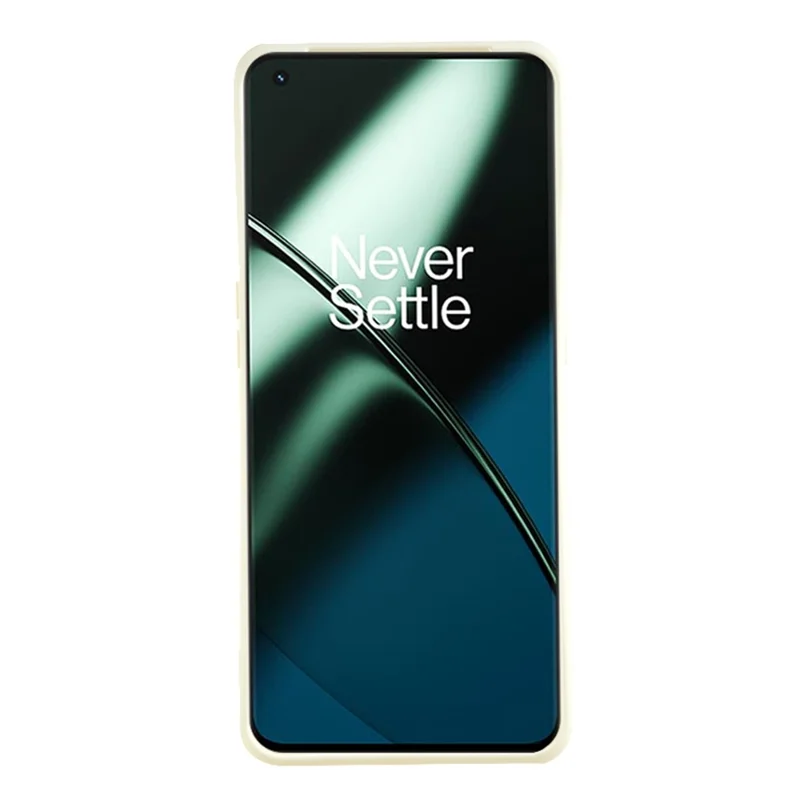 For OnePlus 11 5G TPU Phone Case Smooth Touch Rubberized Cover with Fiber Lining - White