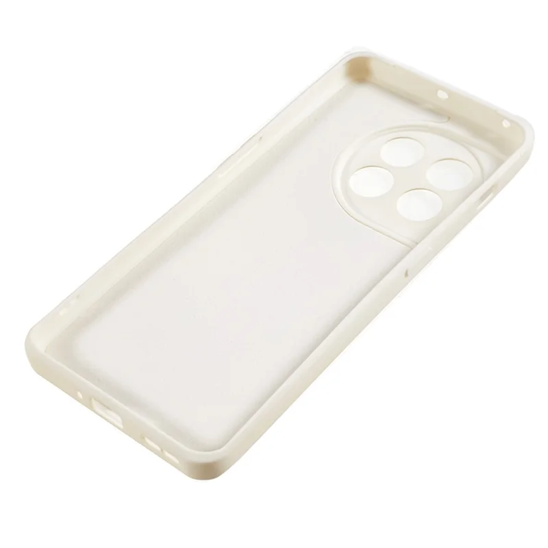 For OnePlus 11 5G TPU Phone Case Smooth Touch Rubberized Cover with Fiber Lining - White