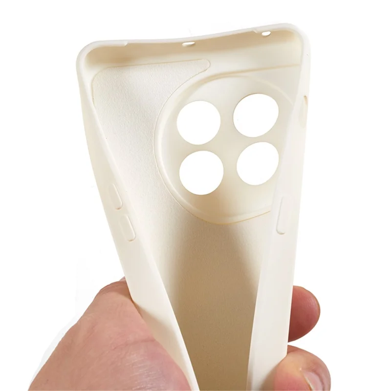 For OnePlus 11 5G TPU Phone Case Smooth Touch Rubberized Cover with Fiber Lining - White