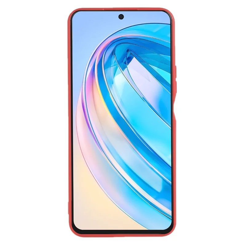 For Honor X8a 4G Soft TPU Phone Case Straight Edge Precise Cutout Camera Protection Back Cover - Red