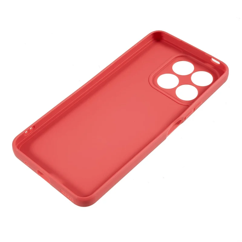For Honor X8a 4G Soft TPU Phone Case Straight Edge Precise Cutout Camera Protection Back Cover - Red