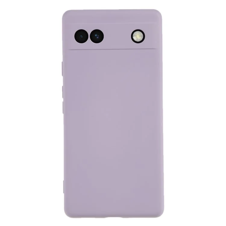 Für Google Pixel 6a Soft TPU Rubberized Phone Case Fiber Lining Back Cover - Hellviolett