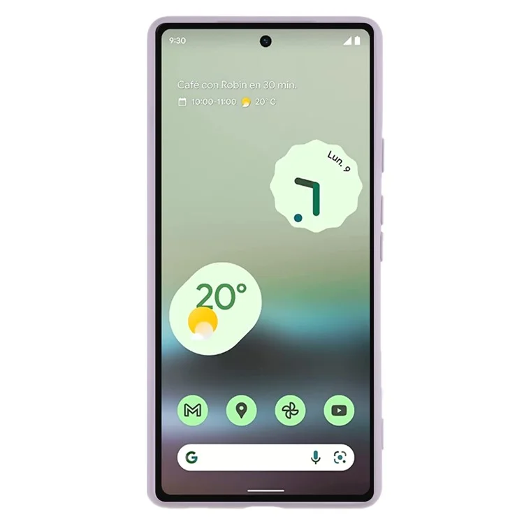 Für Google Pixel 6a Soft TPU Rubberized Phone Case Fiber Lining Back Cover - Hellviolett